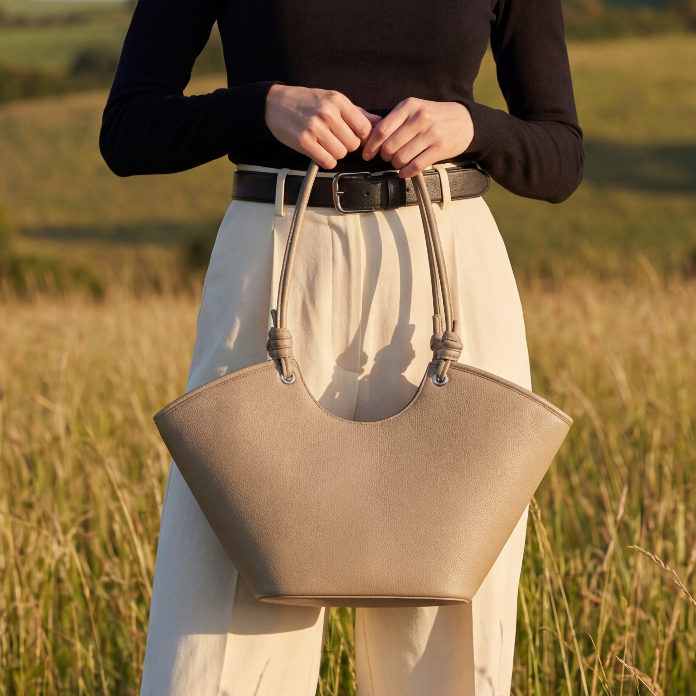 Evara Tote in Pure Leather - By Qivii