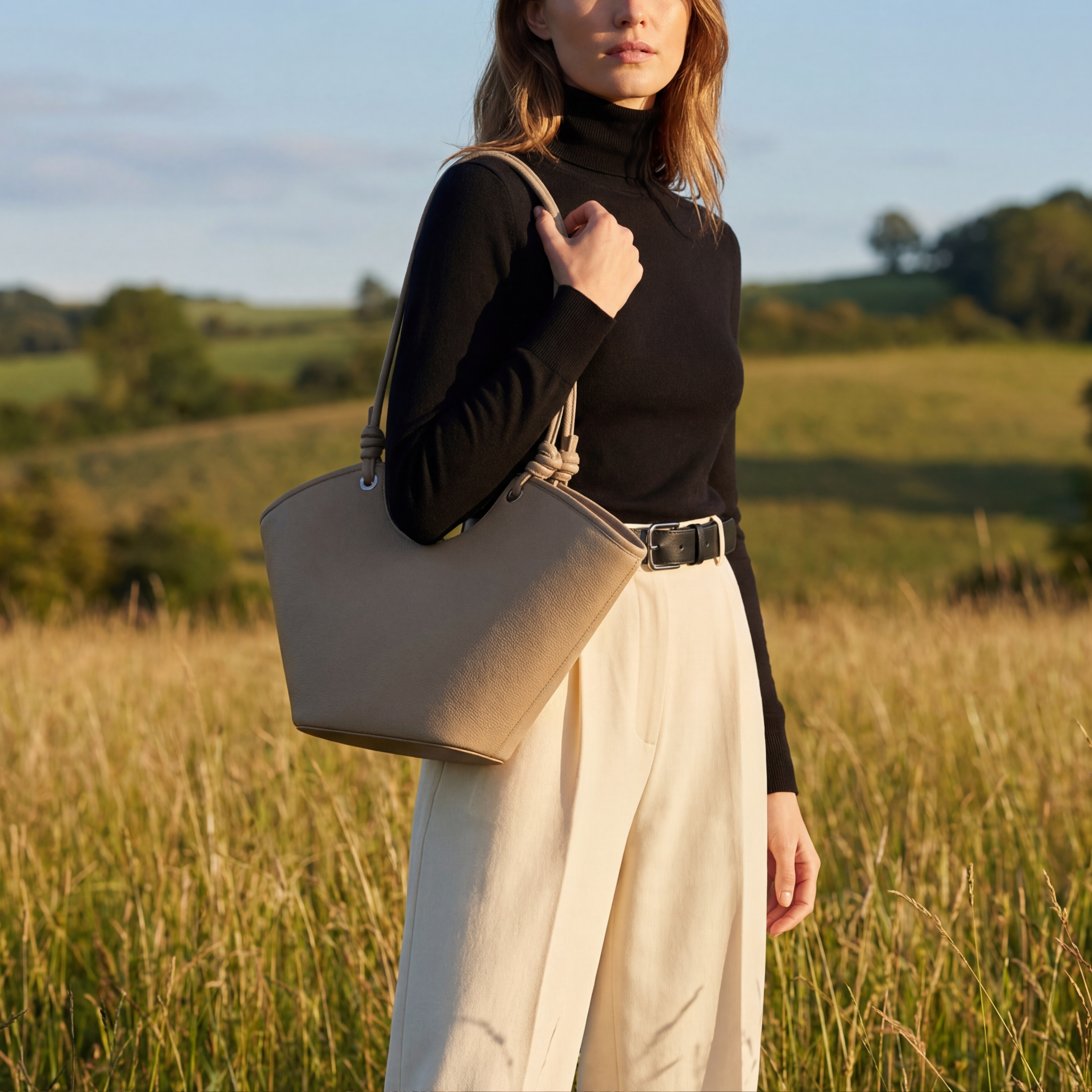 Evara Tote in Pure Leather - By Qivii