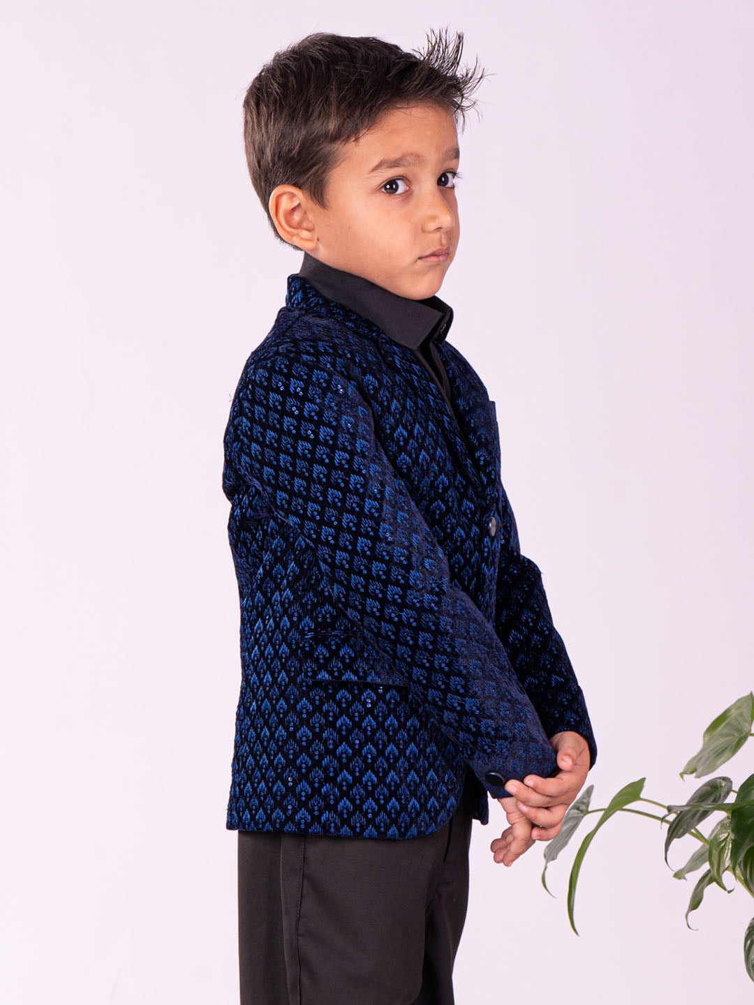 VASTRAMAY Boys' Navy Blue Blazer - qivii