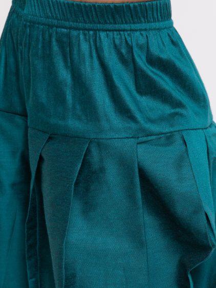 Vastramay Boys' Orange Cotton Silk Kurta and Dhoti Pant Set - qivii