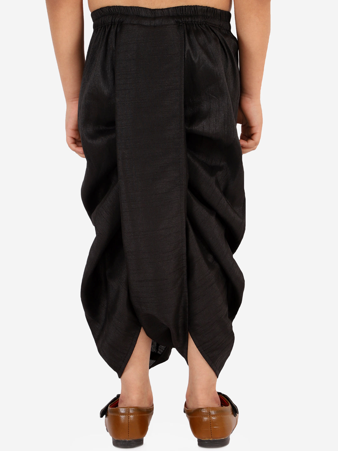 VASTRAMAY Boys' Black Silk Blend Dhoti - qivii