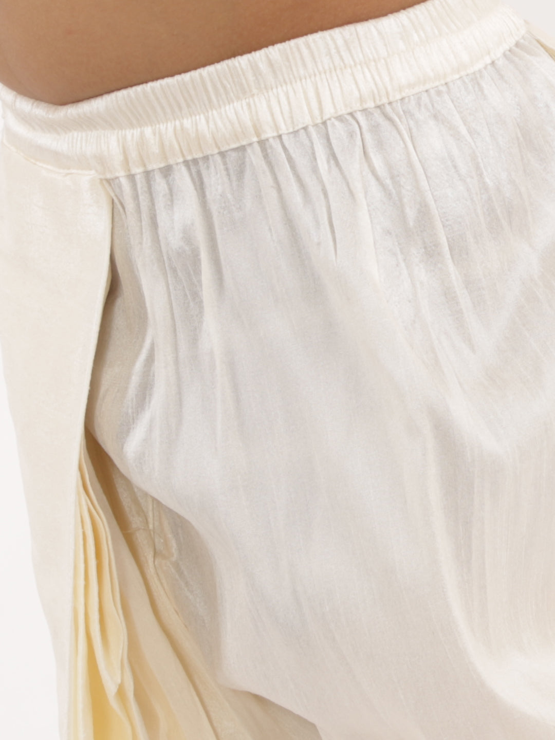 VASTRAMAY Boys' Cream Silk Blend Solid Dhoti - qivii