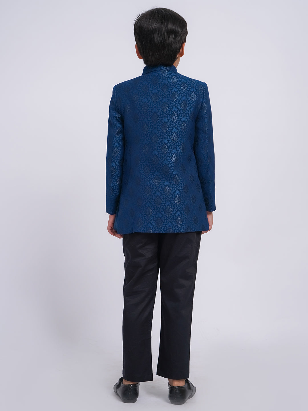 VASTRAMAY Boys' Turquoise Indo western set - qivii