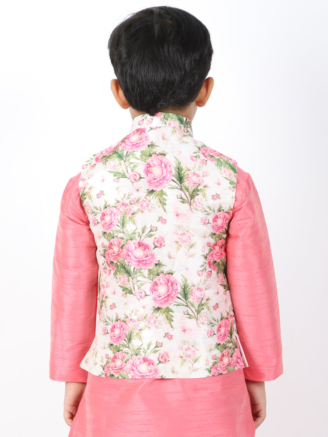 VASTRAMAY Boys Multicolor-Base-Cream Nehru Jacket - qivii