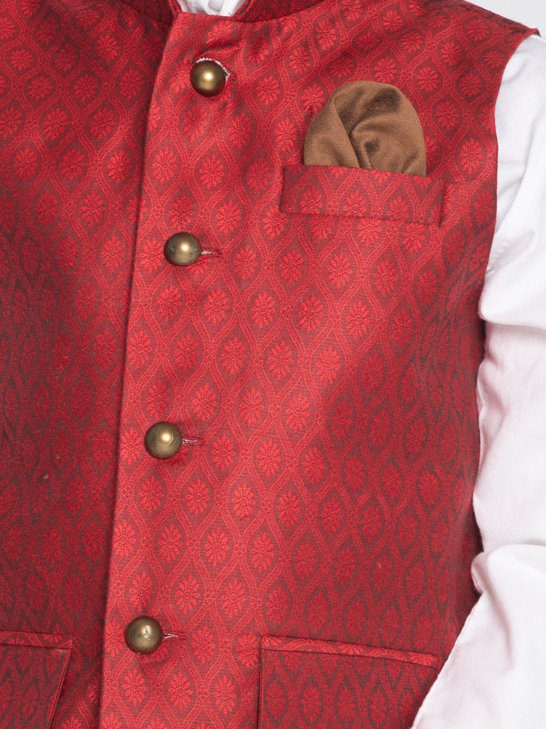 Vastramay Boys Maroon Nehru Jacket - qivii