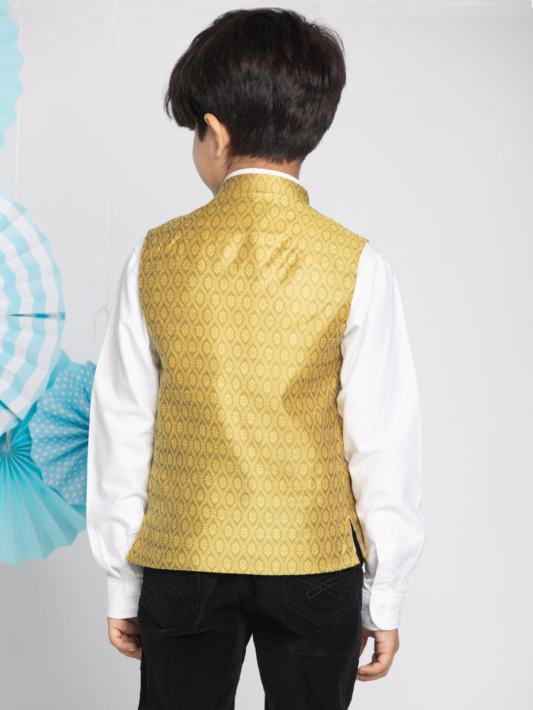 Vastramay Boys Yellow Nehru Jacket - qivii