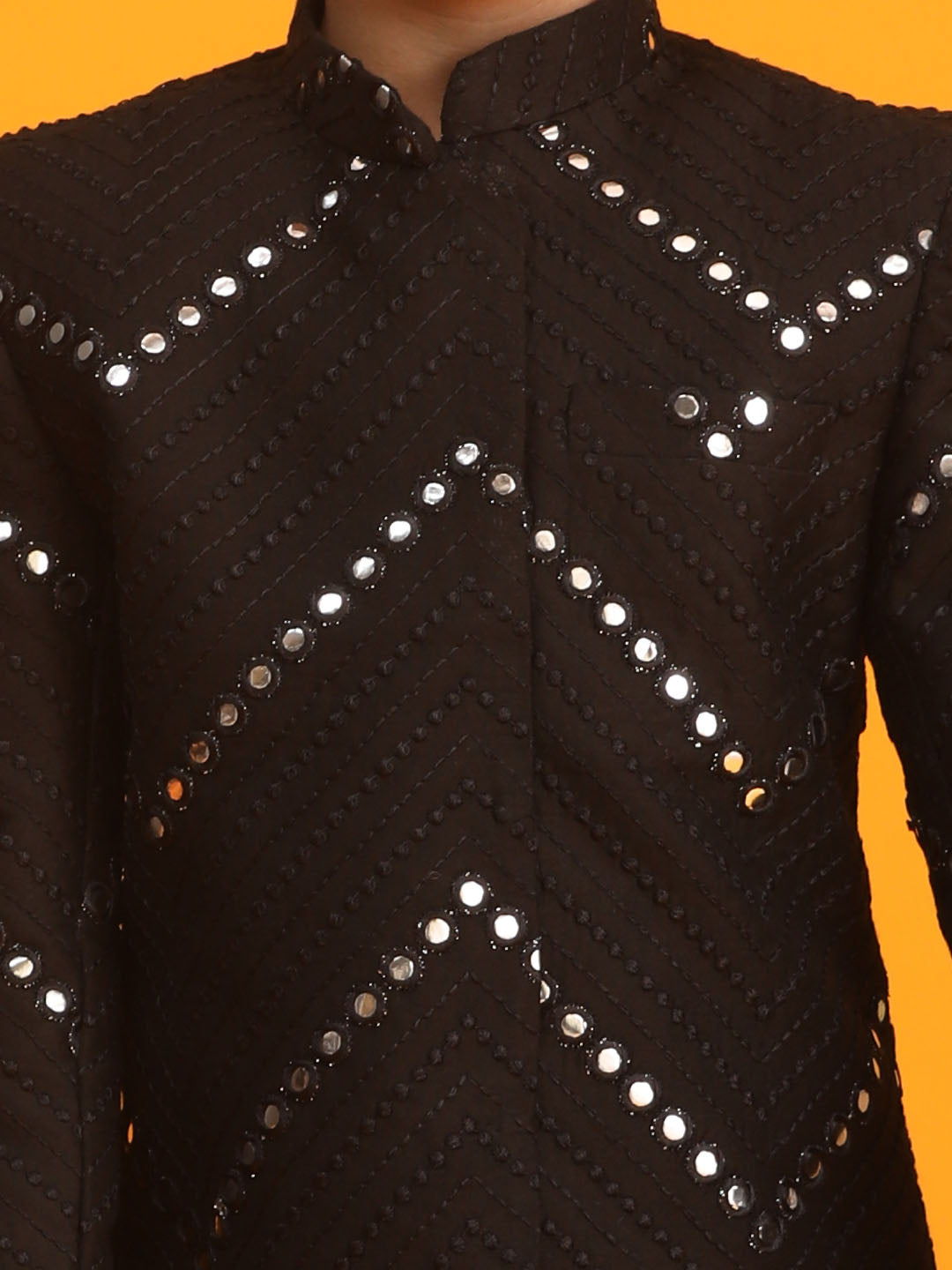 VASTRAMAY Boys' Black Jodhpuri - qivii