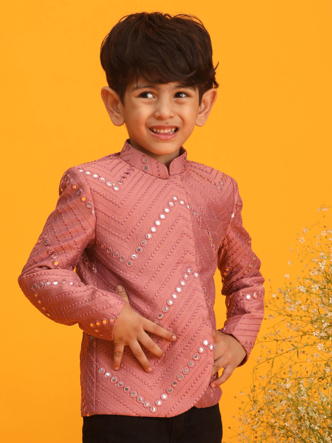 VASTRAMAY Boys' Onion Jodhpuri - qivii