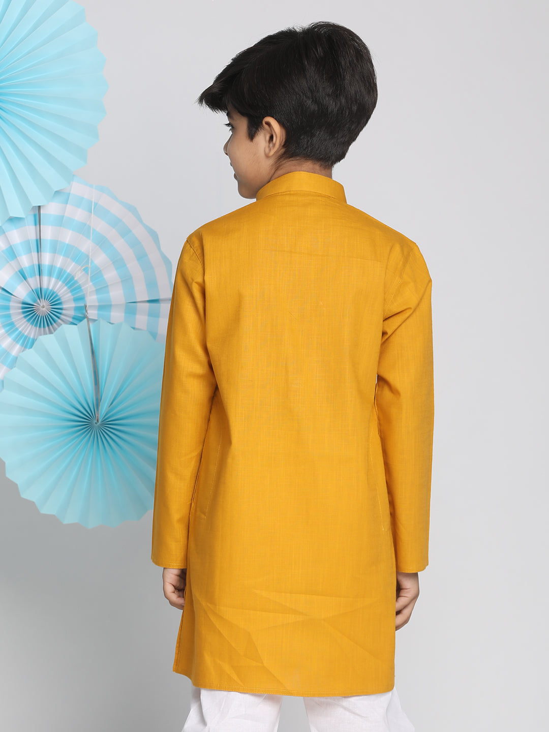 VASTRAMAY Boys Mustard Kurta - qivii