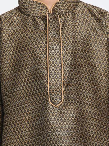VASTRAMAY Boys' Black Cotton Silk Blend Kurta and Pyjama Set - qivii