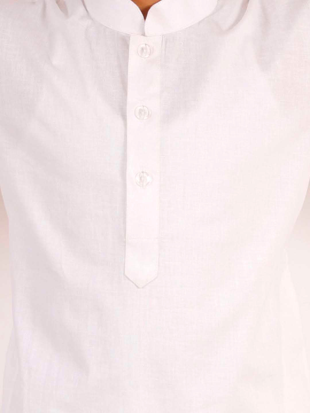 Vastramay Boy's Pure Cotton White Kurta - qivii