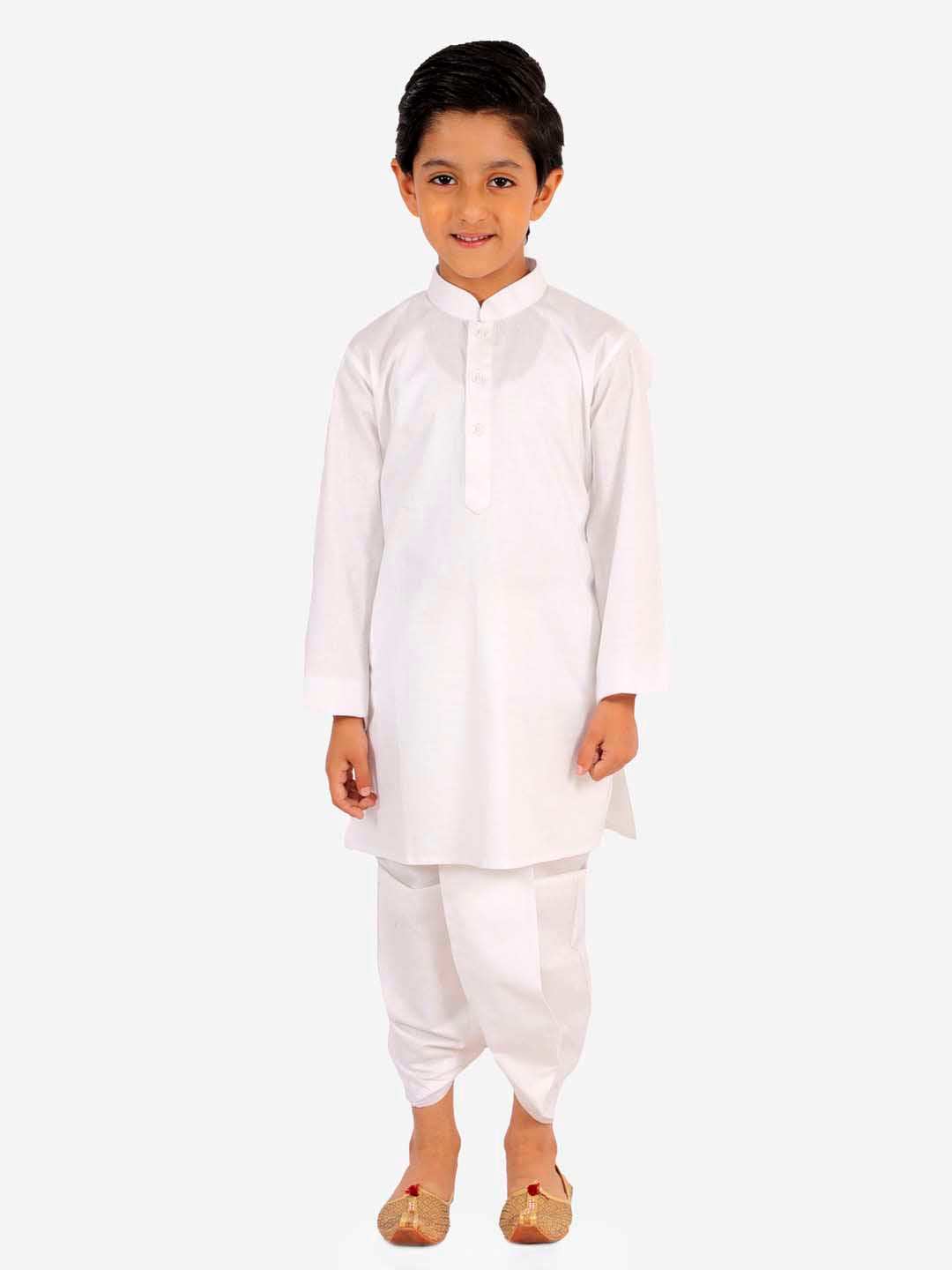 Vastramay Boy's Pure Cotton White Kurta - qivii