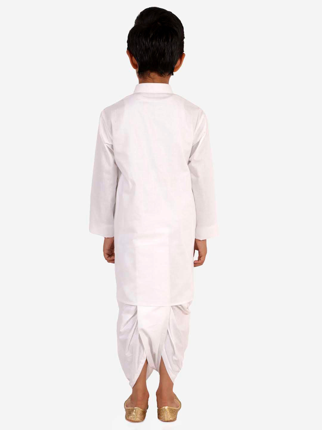 VASTRAMAY Boy's White Kurta and Dhoti Set - qivii