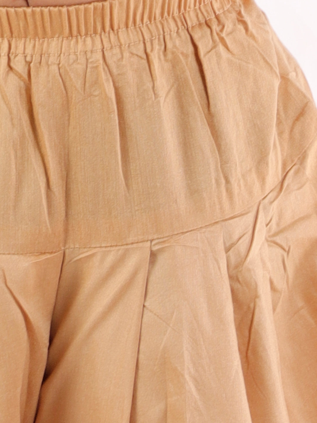 VASTRAMAY Boys' Peach Angrakha Woven Kurta With Rosegold Dhoti Pant Set - qivii