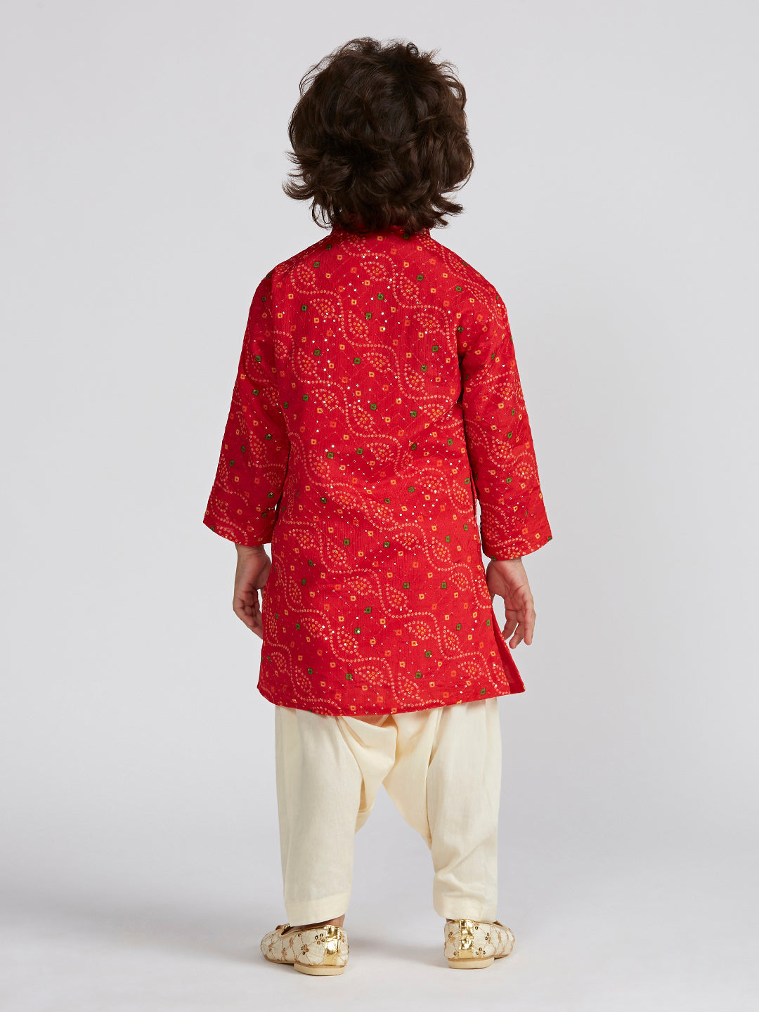 VASTRAMAY Boys' Red Kurta And Patiala Set - qivii