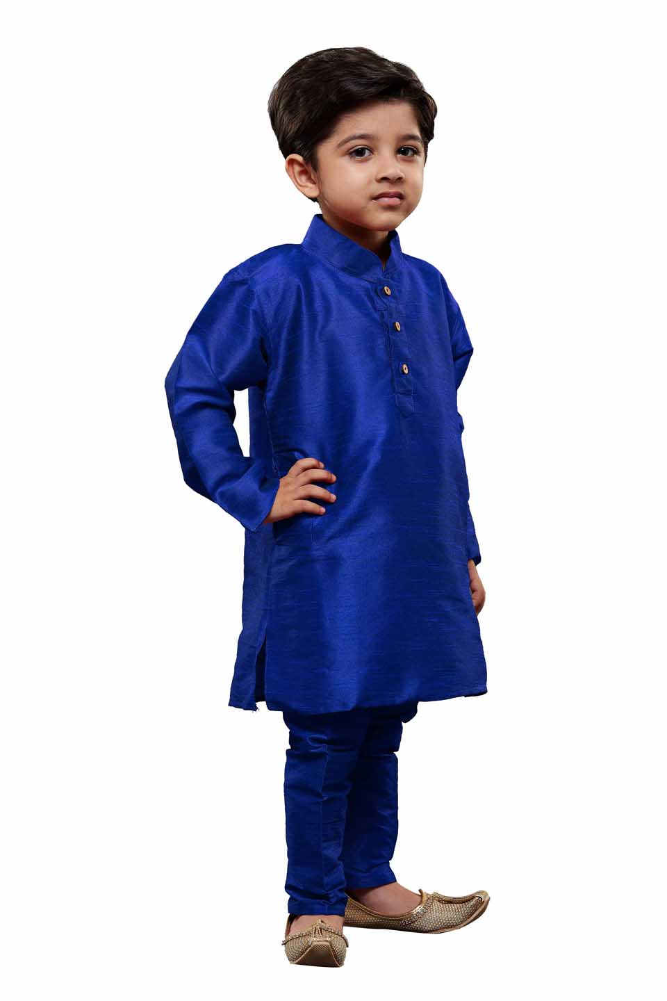 Vastramay Boys Blue Solid Kurta with Churidar - qivii