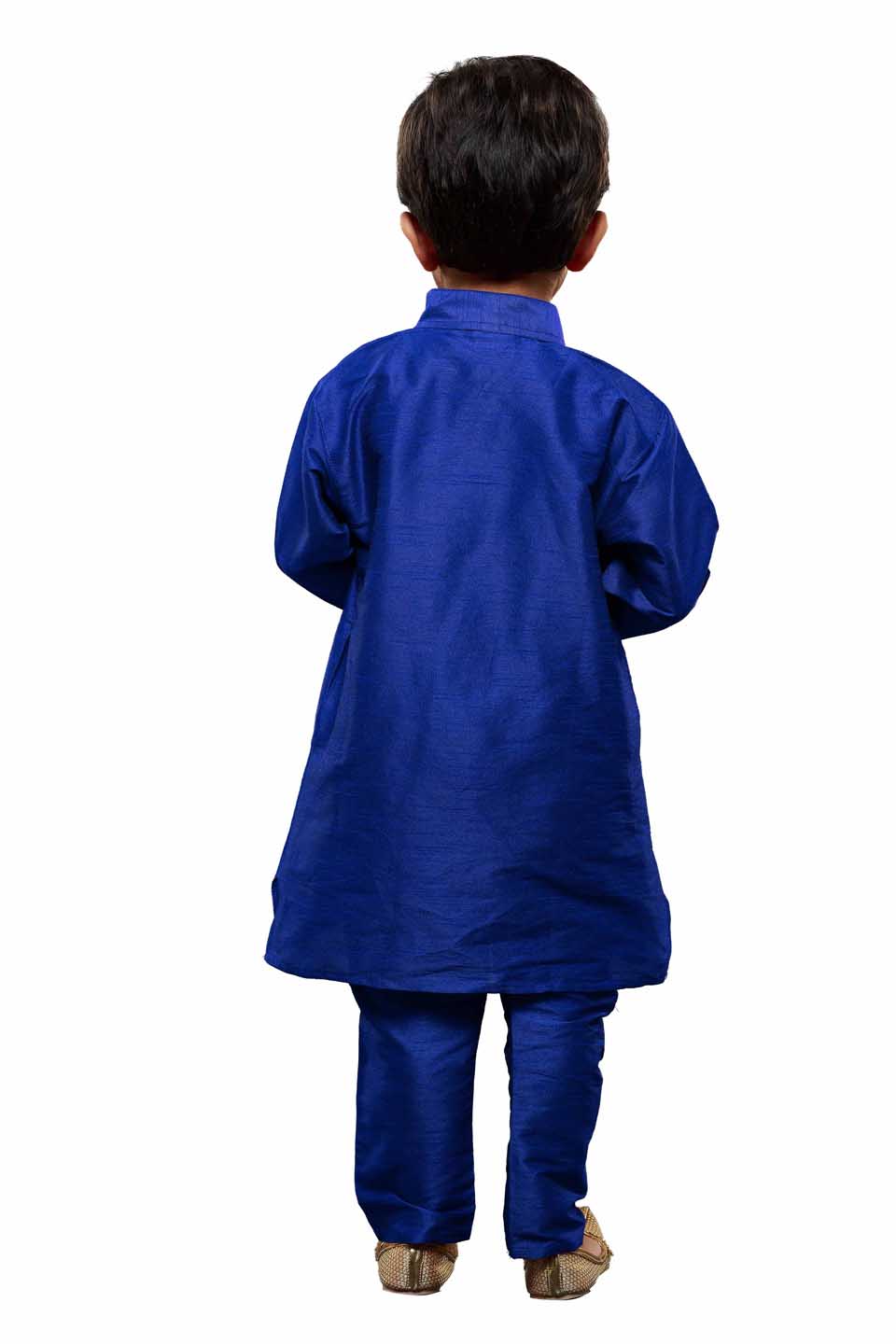 Vastramay Boys Blue Solid Kurta with Churidar - qivii