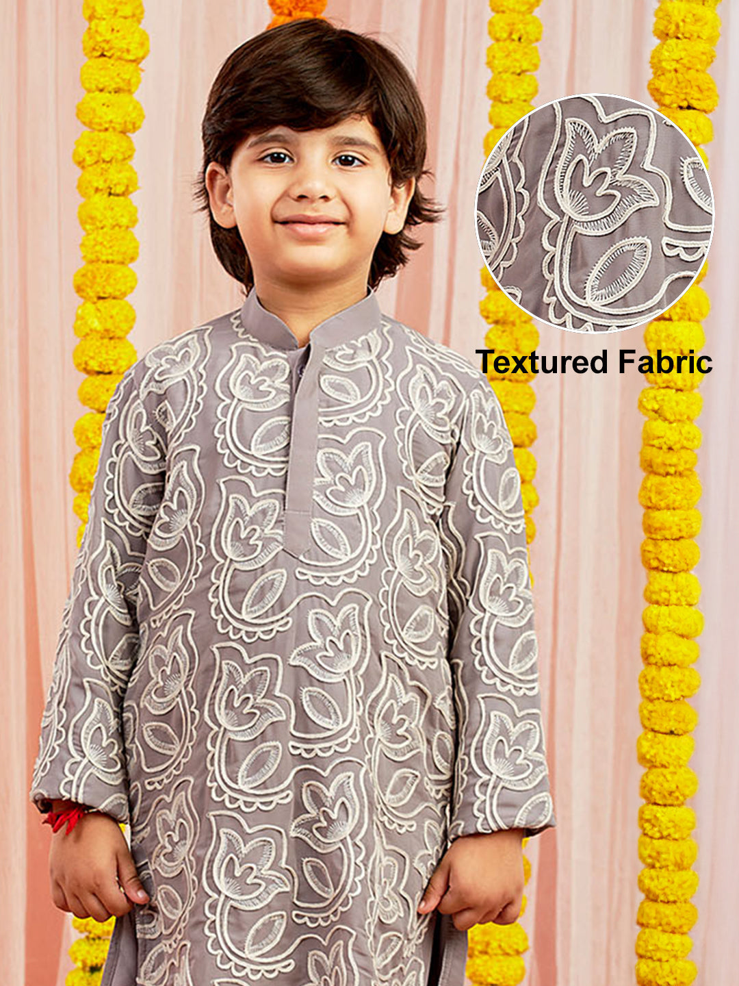 VASTRAMAY Boys Yellow Kurta And Pyjama Set - qivii