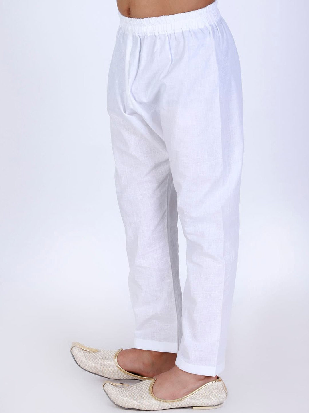 VASTRAMAY Boy's White solid relax-fit Pyjama - qivii