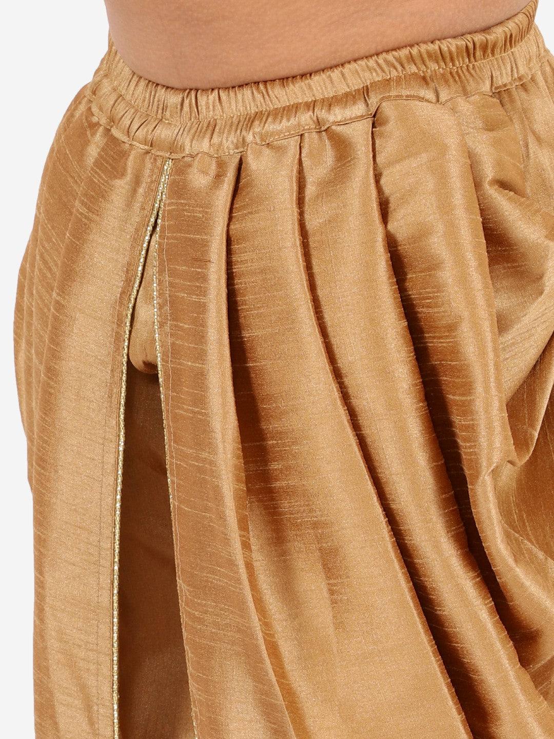 VASTRAMAY Boys' Rose Gold Silk Blend Solid Dhoti Pant - qivii