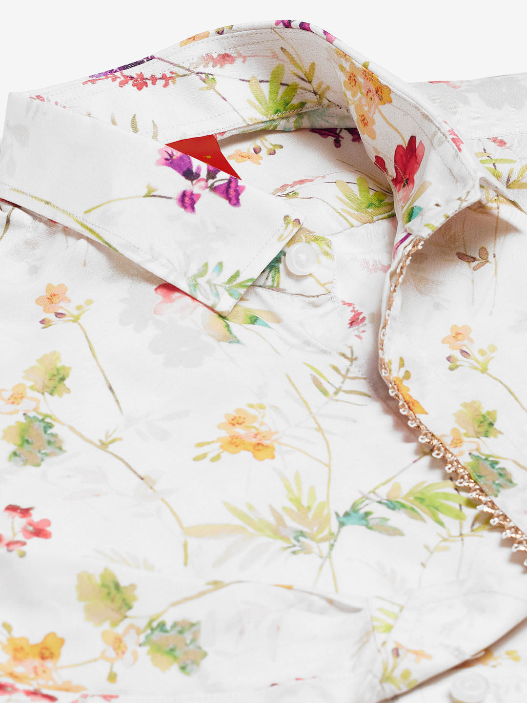 VASTRAMAY Boys' Multicolored-Base-Cream Ethnic Shirt - qivii