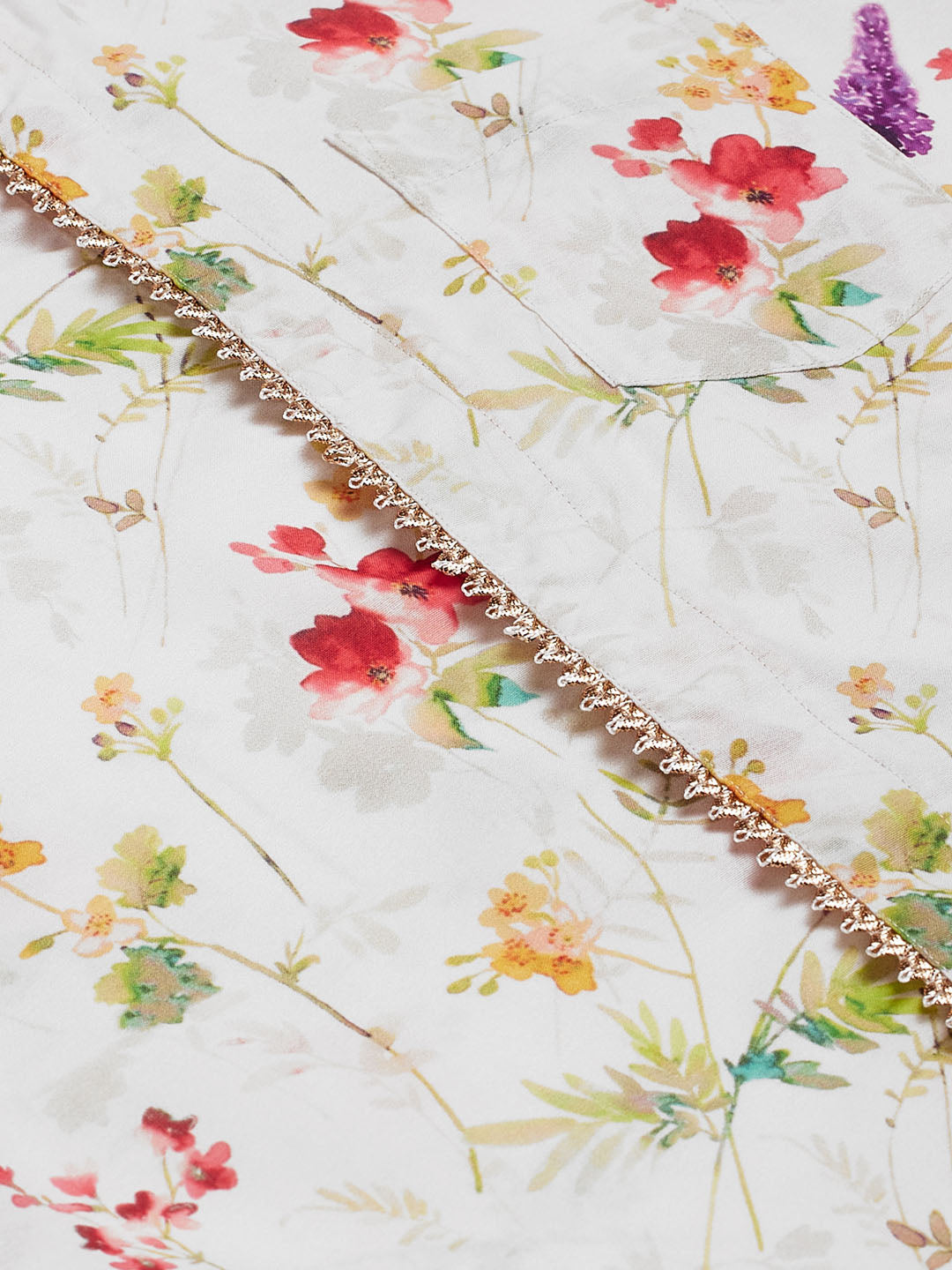 VASTRAMAY Boys' Multicolored-Base-Cream Ethnic Shirt - qivii