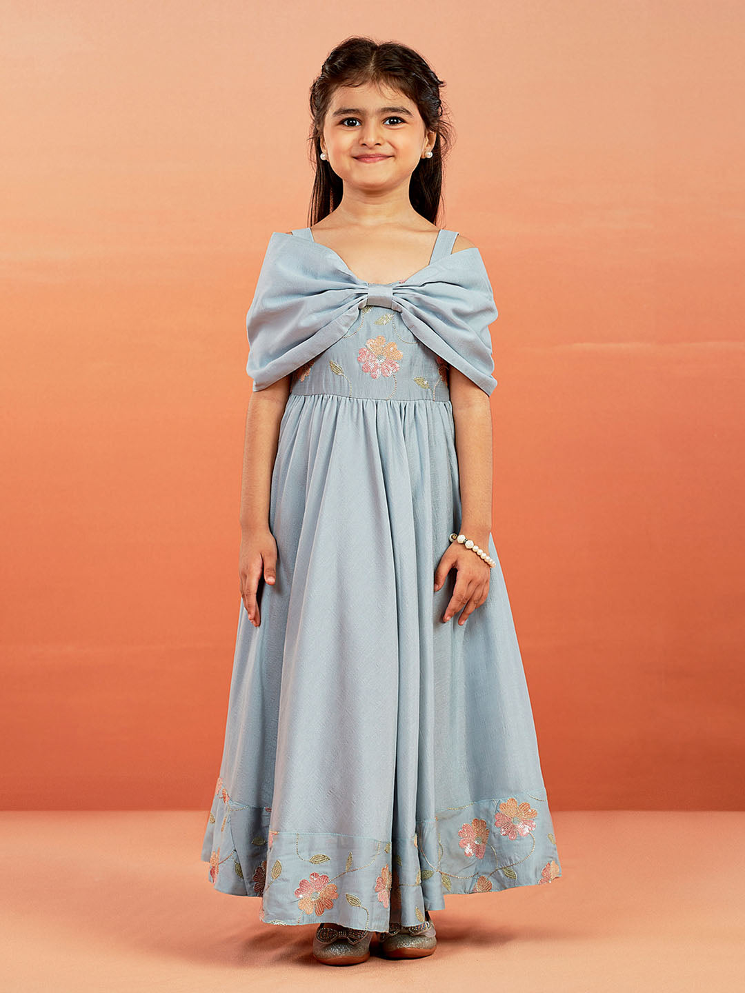 VASTRAMAY Girls' Aqua Gown - qivii