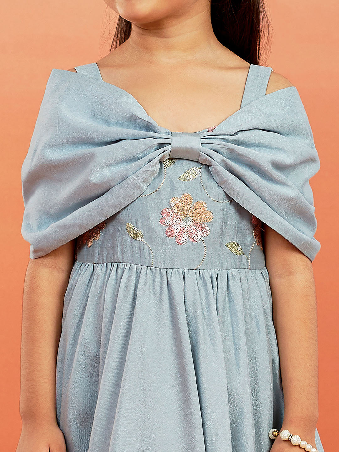 VASTRAMAY Girls' Aqua Gown - qivii