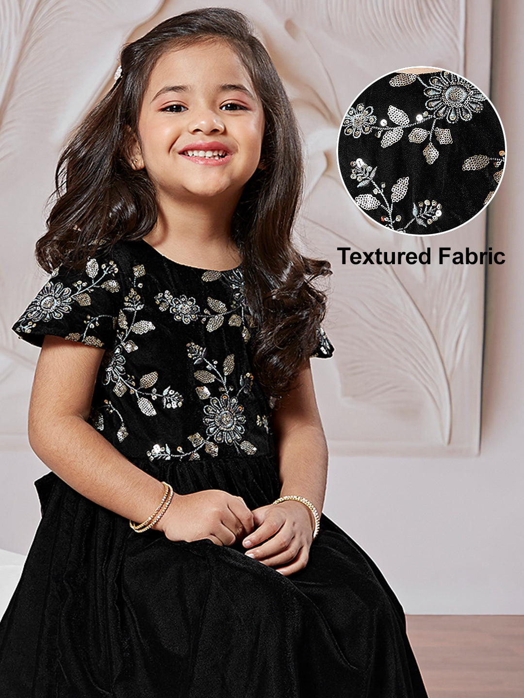 VASTRAMAY Girls' Black Gown - qivii