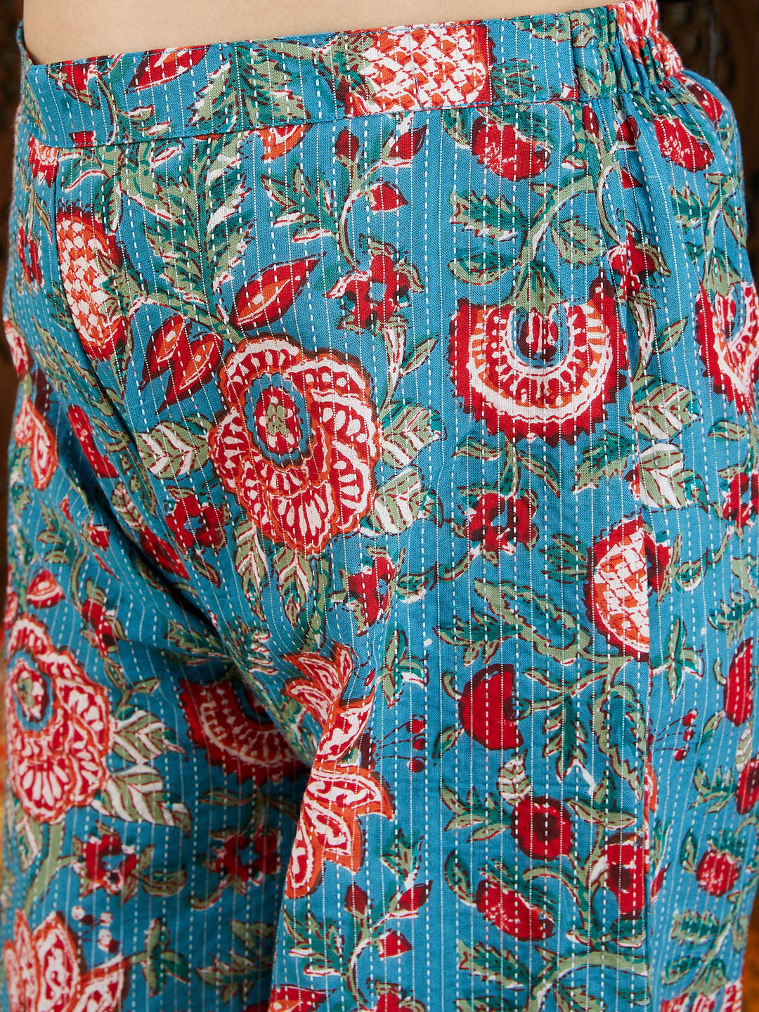 VASTRAMAY Girls Red kurta and Palazzo Pant Dupatta Set - qivii