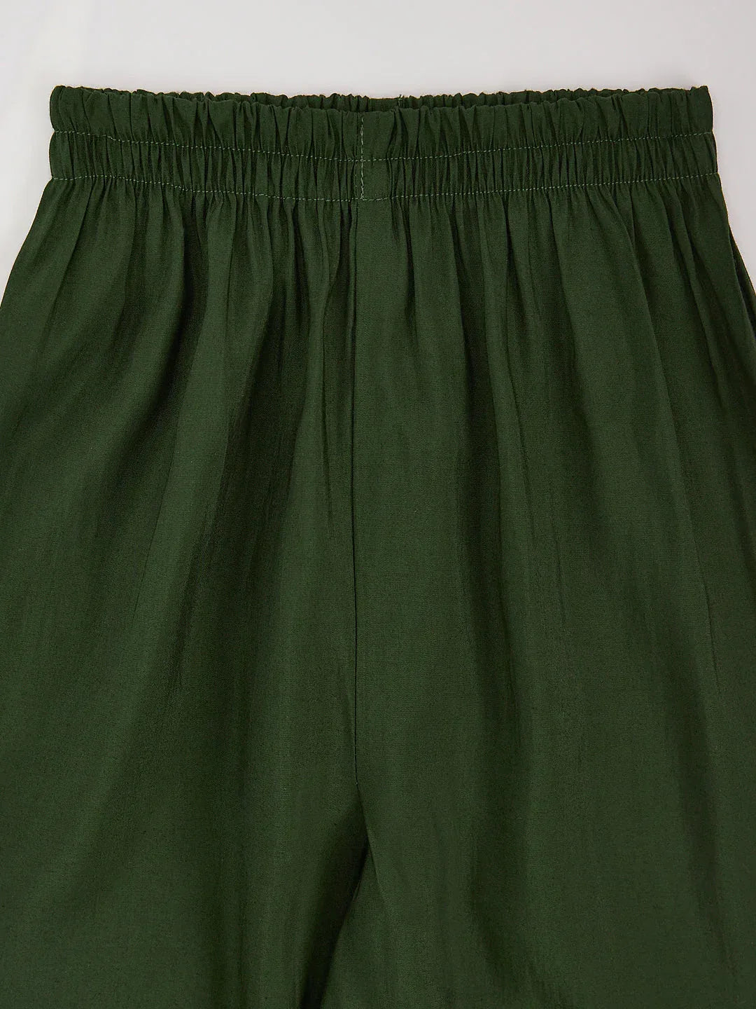 Girl's' Bottle Green Kurta Set With Dupatta