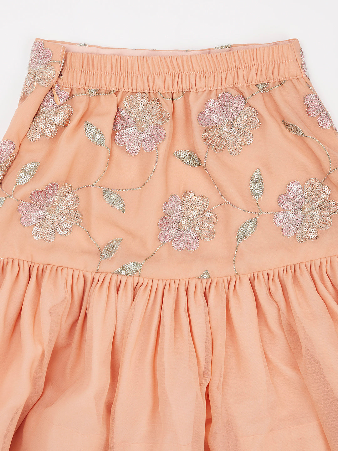 VASTRAMAY Girls' Peach Lehenga Set - qivii