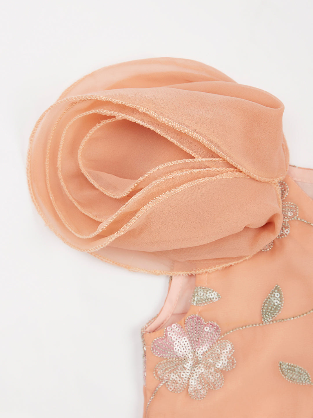 VASTRAMAY Girls' Peach Lehenga Set - qivii