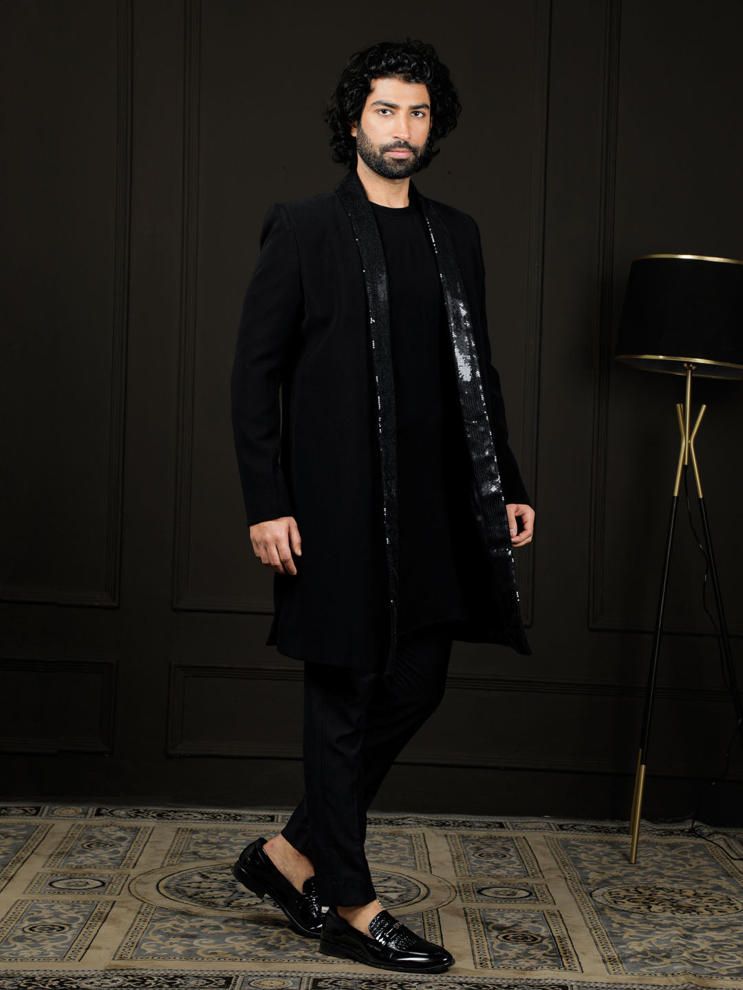 Men's Black Imported Lachka Combo Set