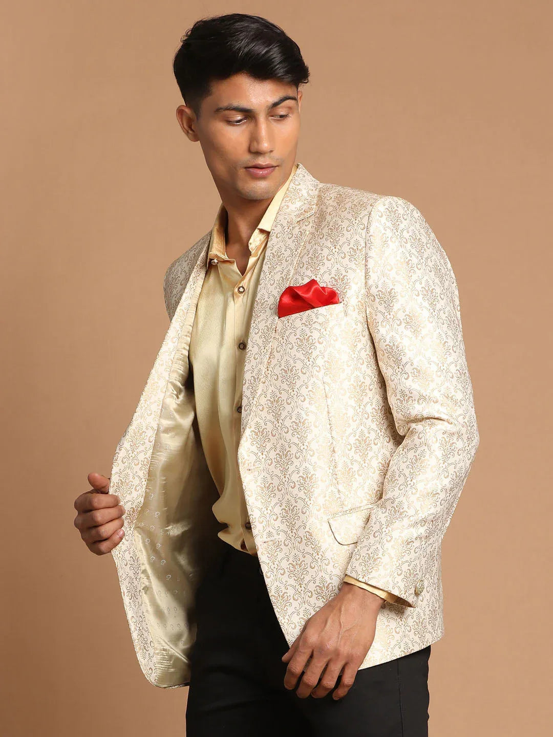 Men's Gold Woven Blazer