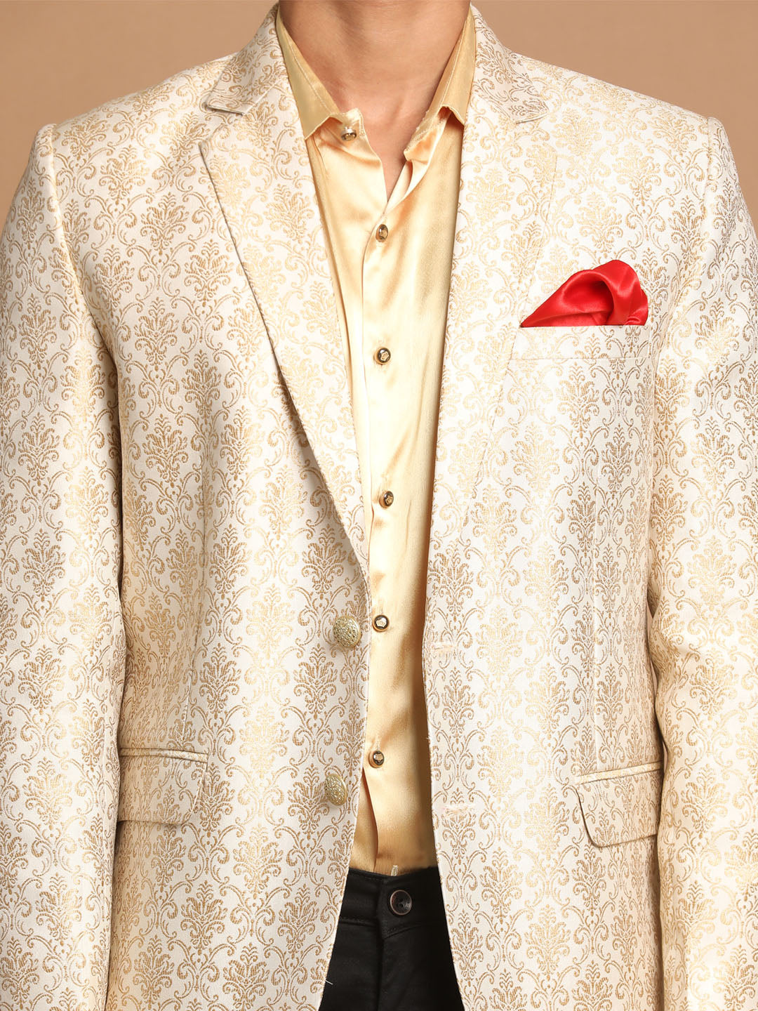 Men's Gold Woven Blazer