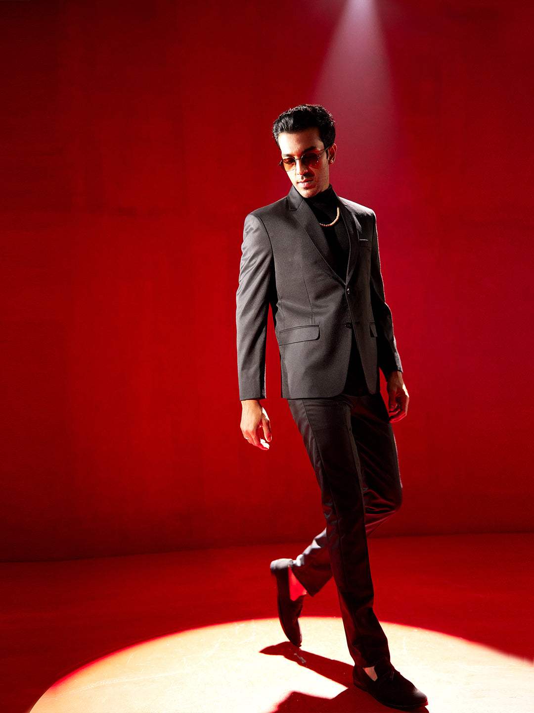 Men's Black Satin Blazer