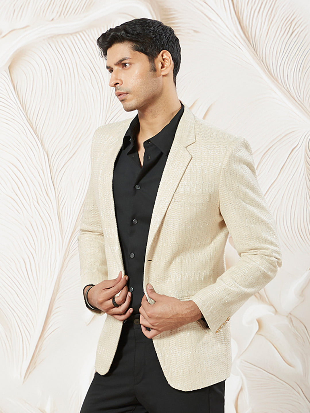 Men's Cream Jute Blazer