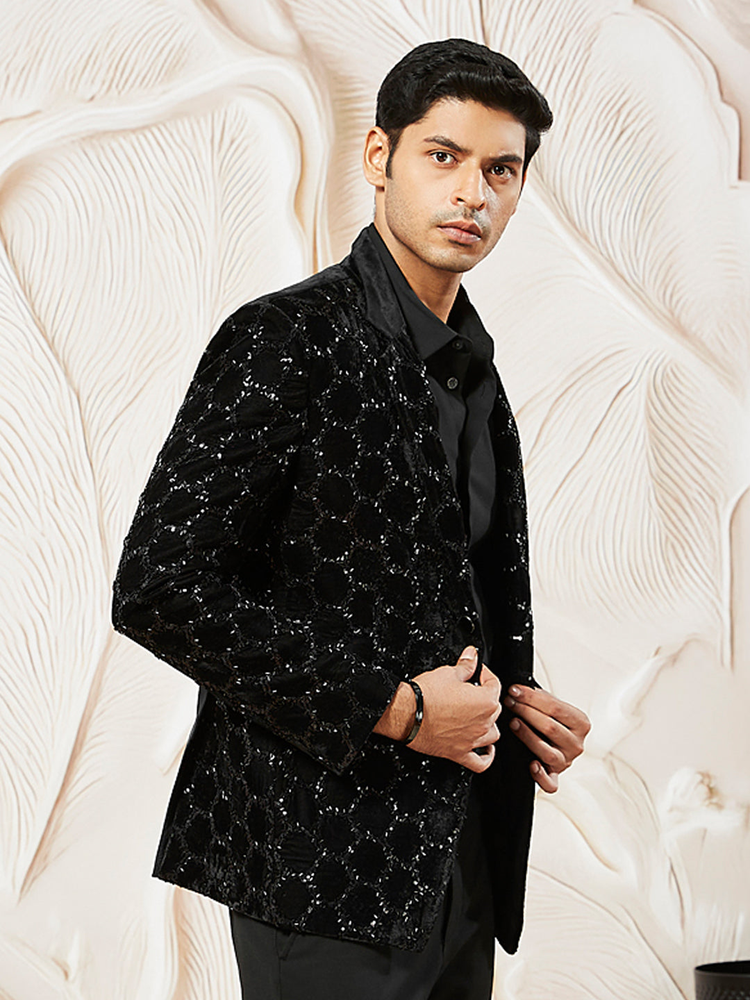 Men's Black Velvet Blazer