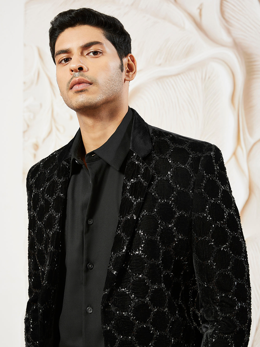 Men's Black Velvet Blazer