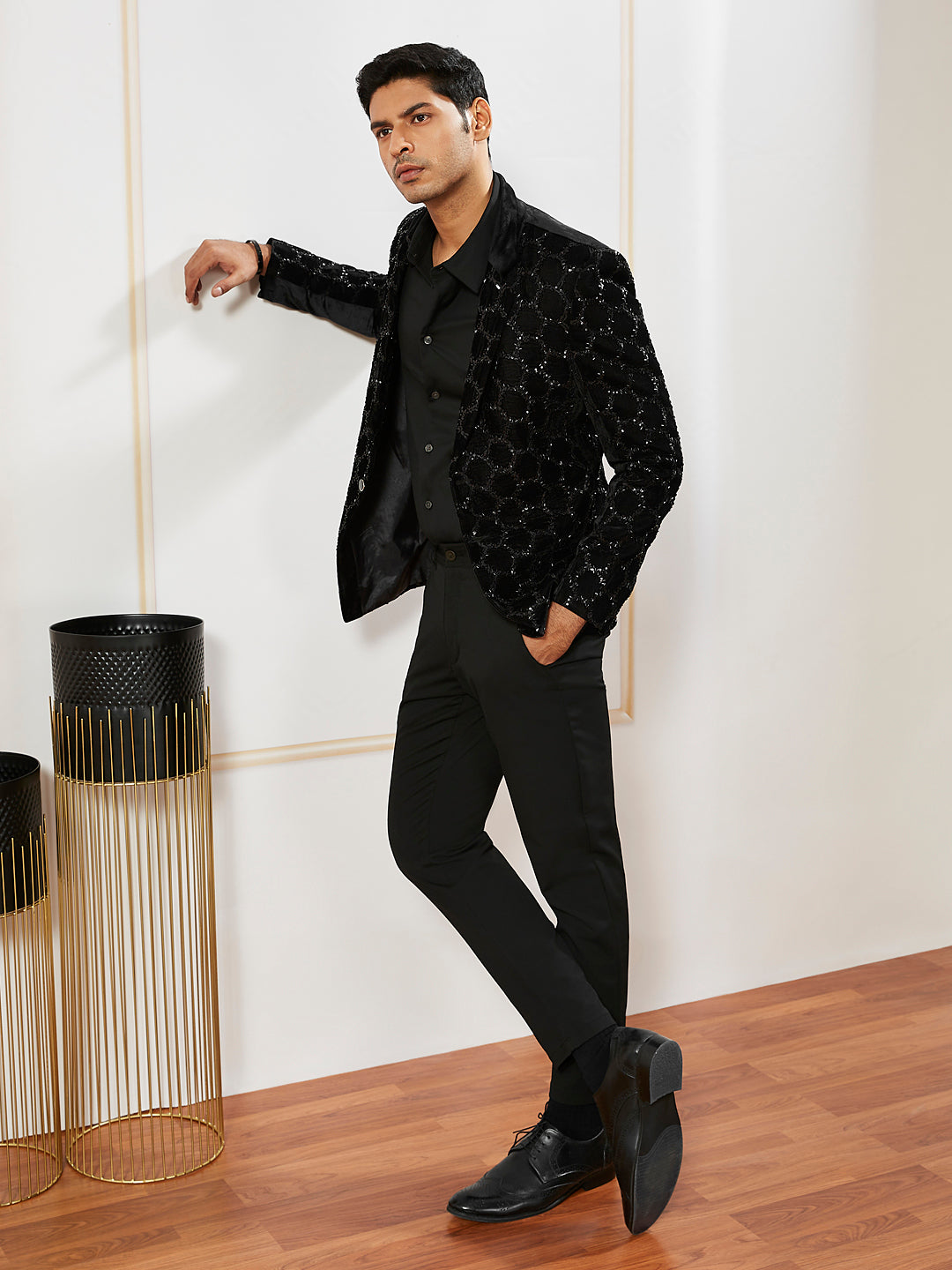 Men's Black Velvet Blazer