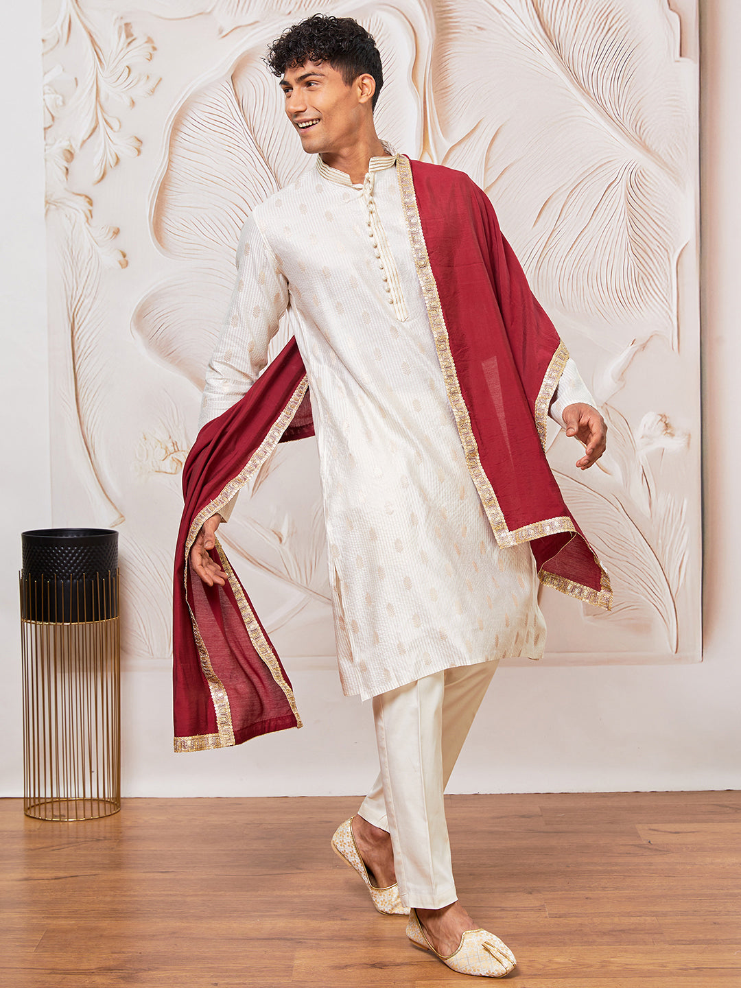 Men's Maroon Dupatta