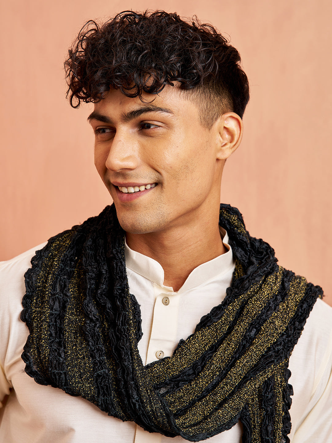 Elegant Black Crushed Dupatta