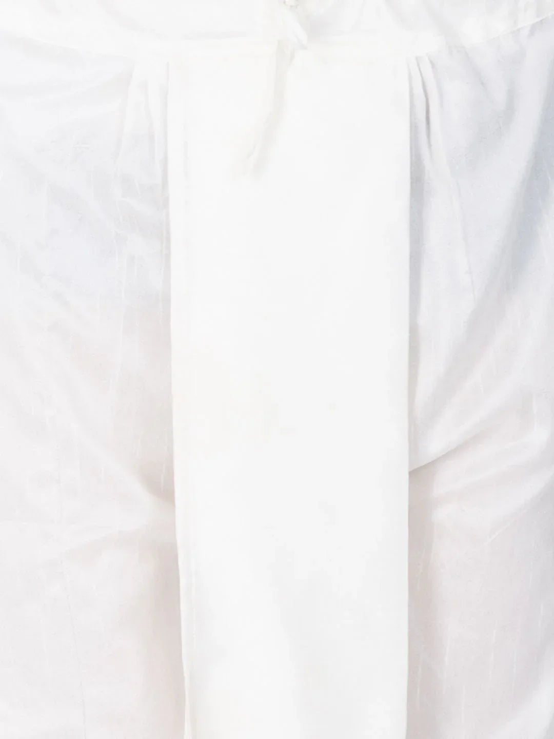 Men's White Cotton Silk Blend Dhoti