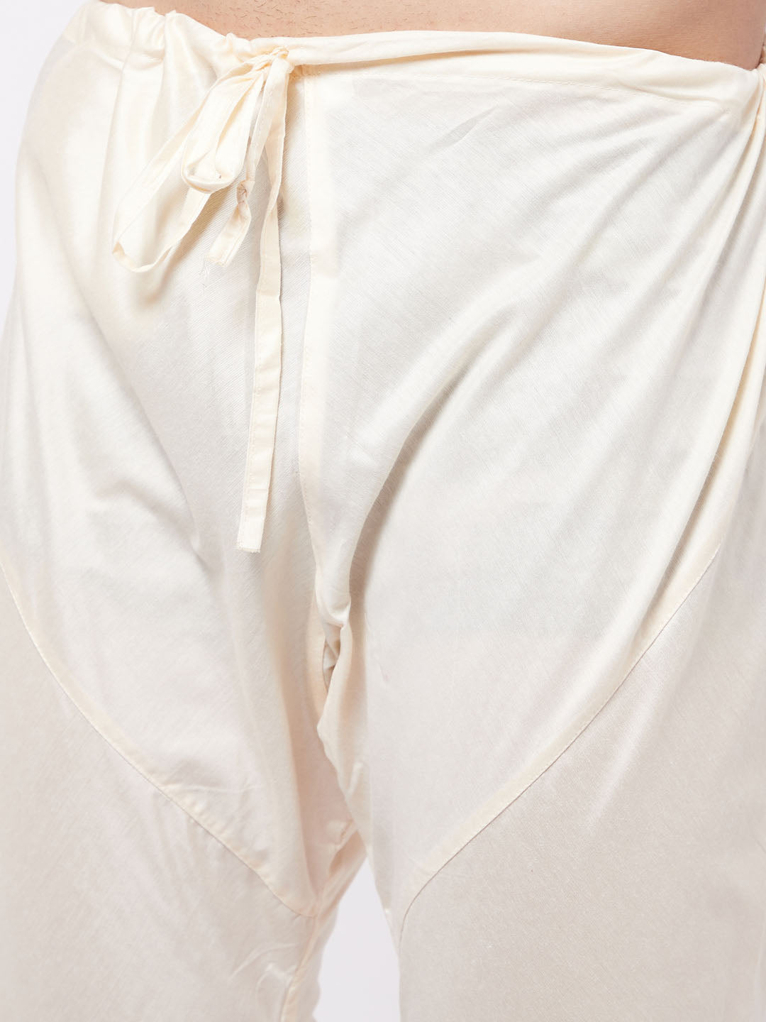 Men's Black Angrakha Style Indo Western Over Cream Kurta Pyjama Set