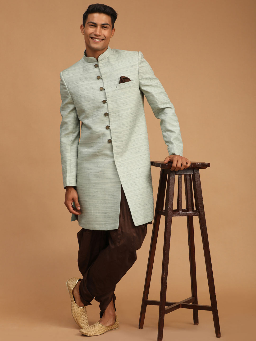 Men's Mint Green Sherwani Set