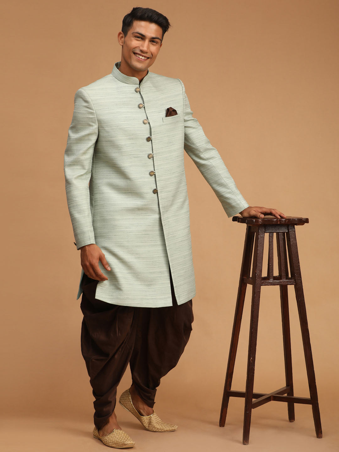 Men's Mint Green Sherwani Set