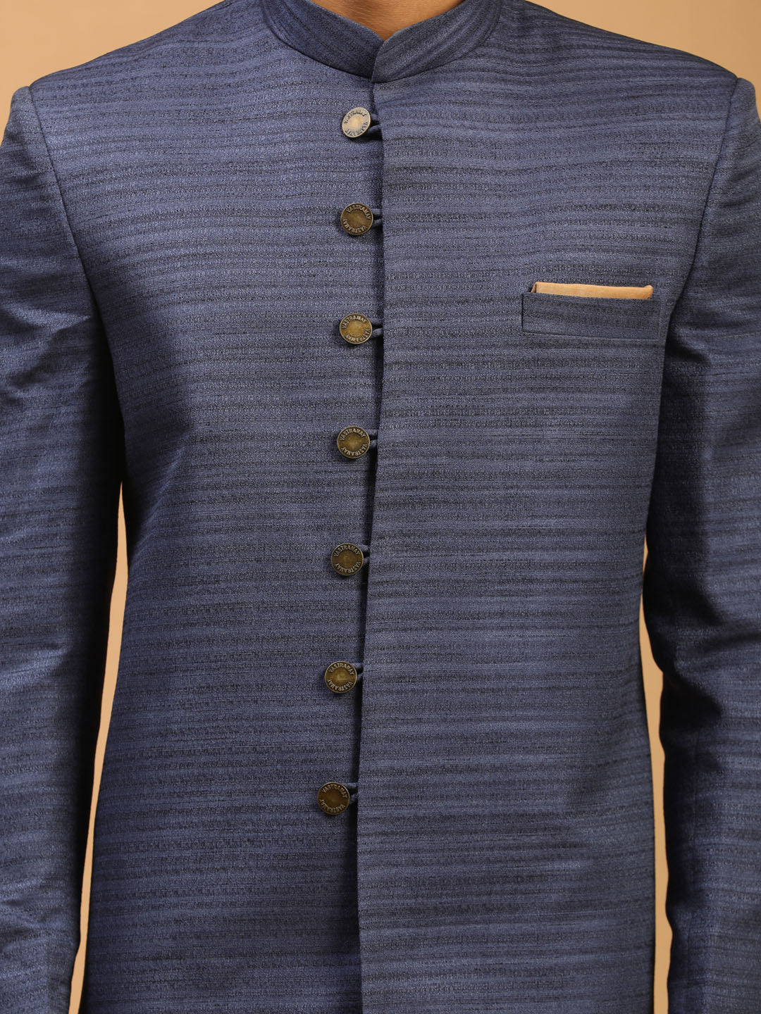 Men's Navy Blue Sherwani Set