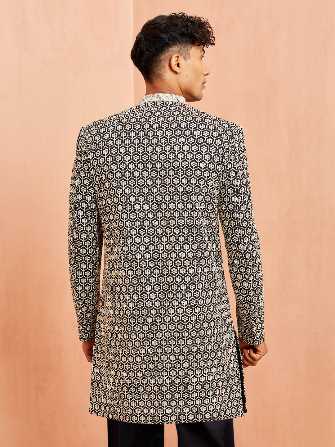 Men's Black Indo-Western with Black Pant Set