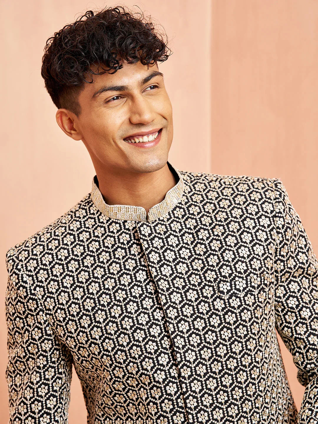 Men's Black Indo-Western with Black Pant Set
